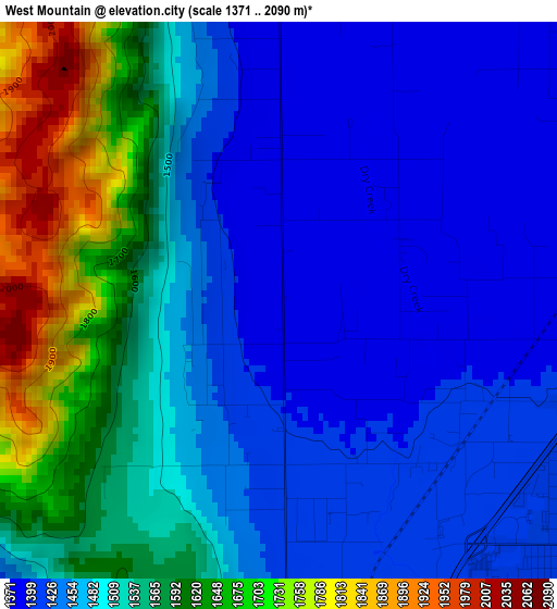 West Mountain elevation map