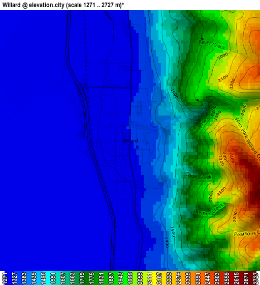 Willard elevation map