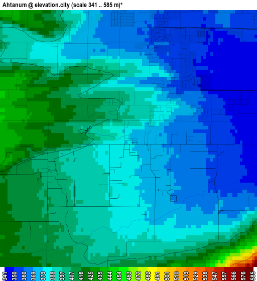 Ahtanum elevation map