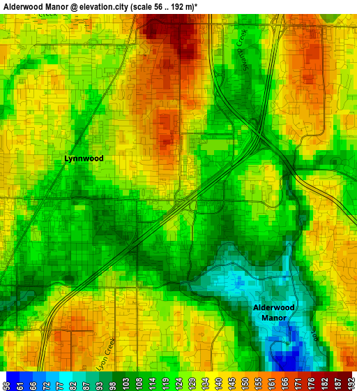 Alderwood Manor elevation map