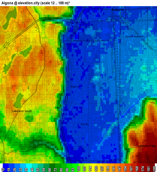 Algona elevation map