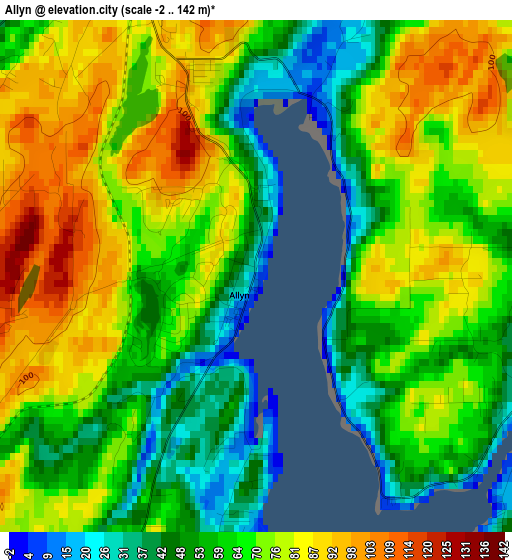 Allyn elevation map