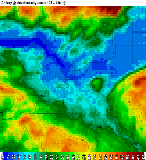 Amboy elevation map