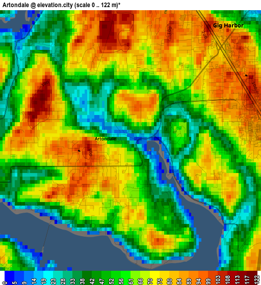 Artondale elevation map