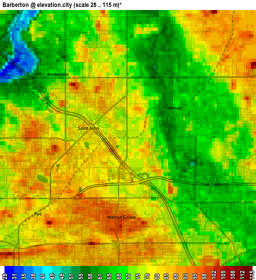 Barberton elevation map