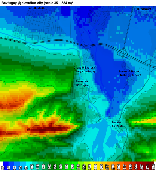 Bavtugay elevation map