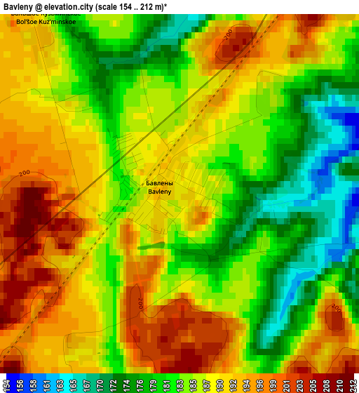 Bavleny elevation map