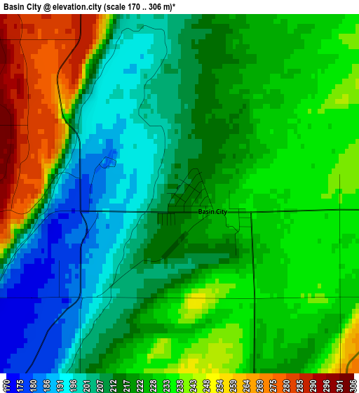 Basin City elevation map