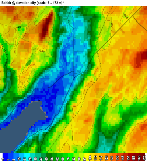 Belfair elevation map