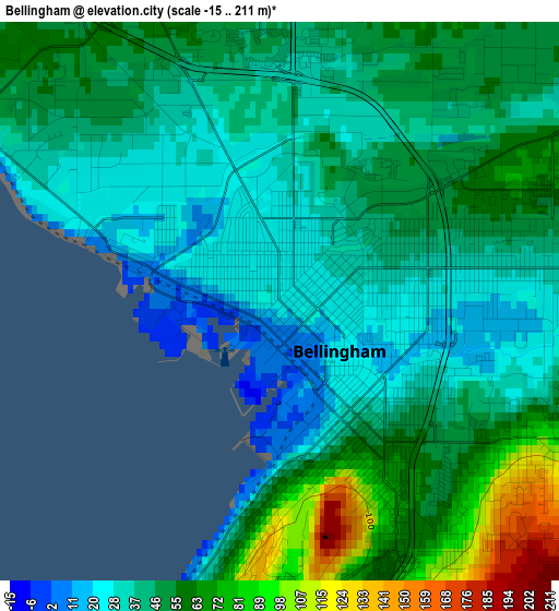 Bellingham elevation map