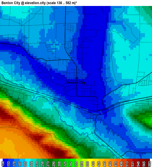 Benton City elevation map