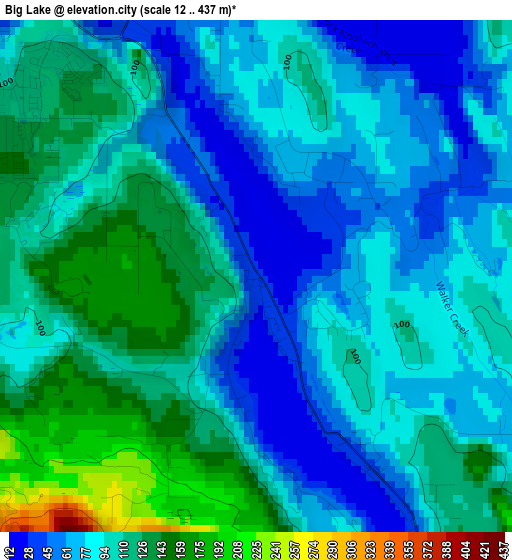 Big Lake elevation map