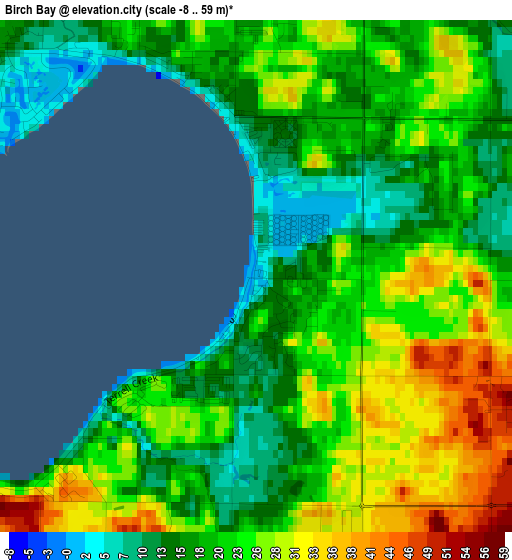 Birch Bay elevation map