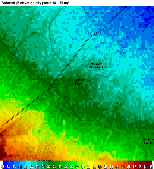 Botayurt elevation map