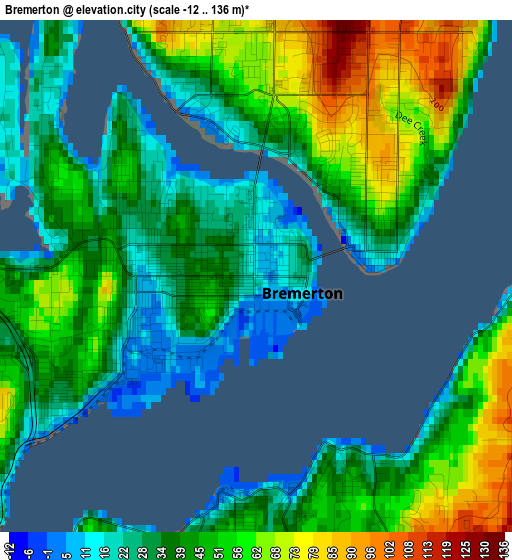 Bremerton elevation map