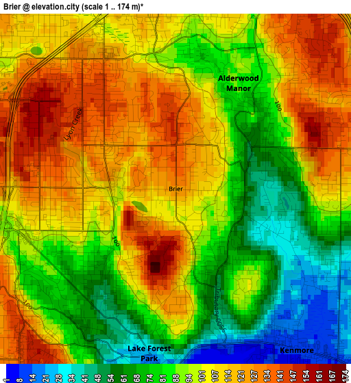 Brier elevation map