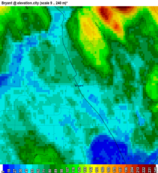 Bryant elevation map