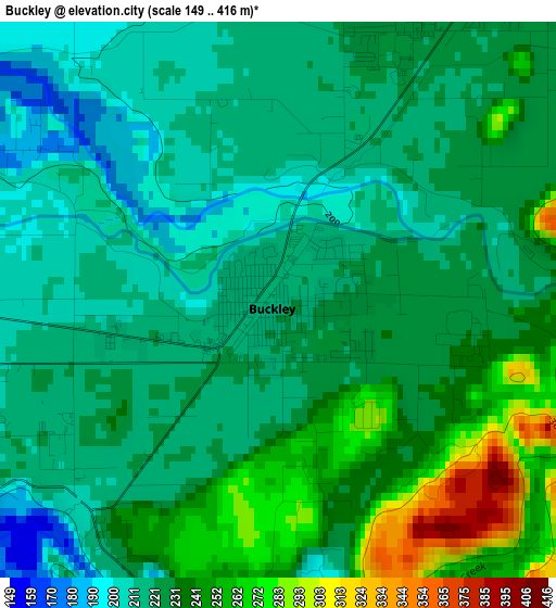 Buckley elevation map