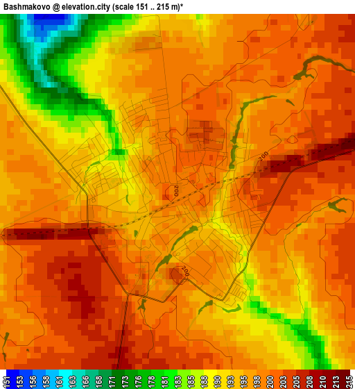 Bashmakovo elevation map