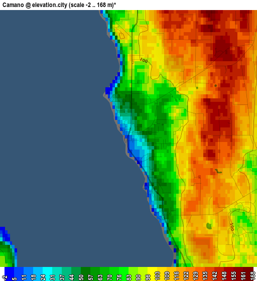 Camano elevation map