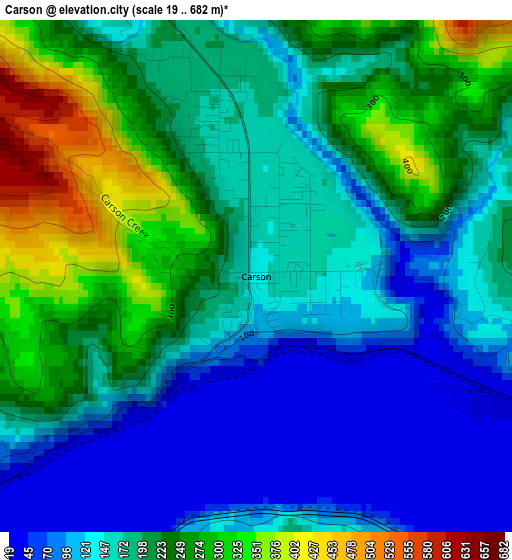 Carson elevation map