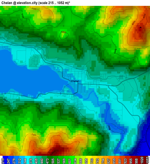 Chelan elevation map