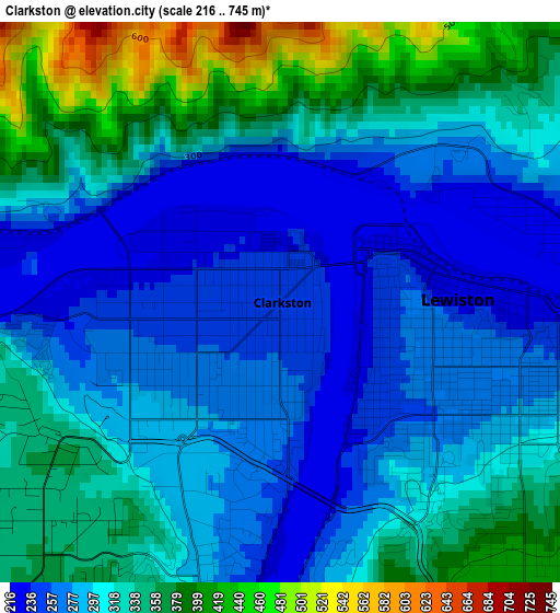 Clarkston elevation map