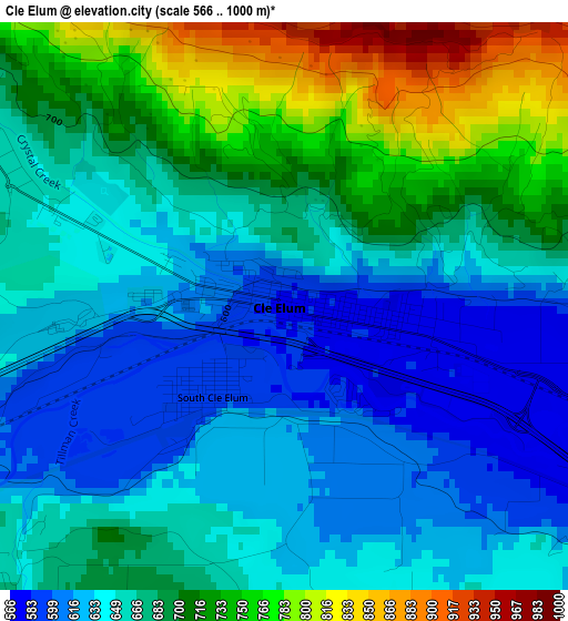 Cle Elum elevation map