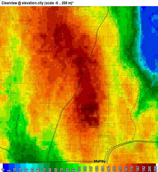 Clearview elevation map