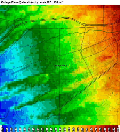 College Place elevation map