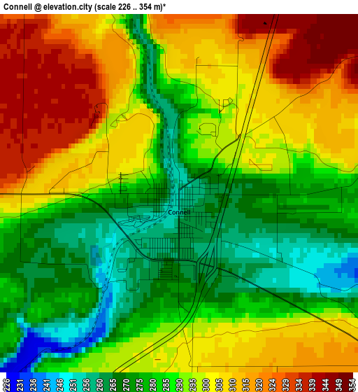 Connell elevation map