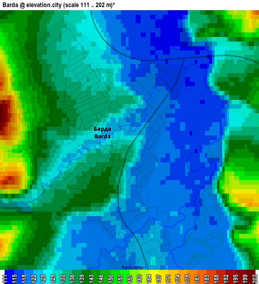 Barda elevation map