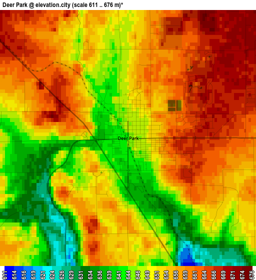 Deer Park elevation map