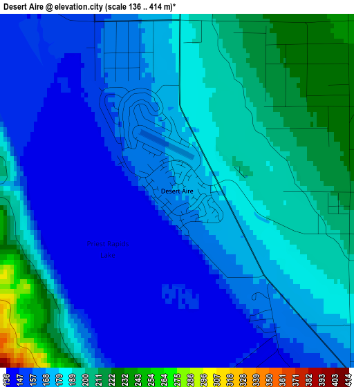 Desert Aire elevation map