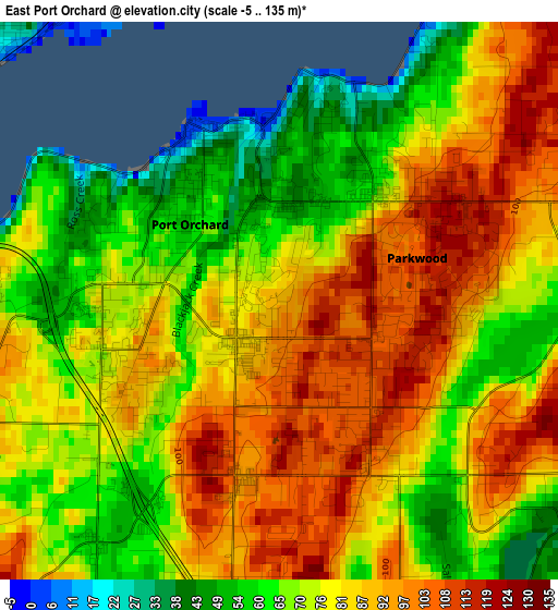 East Port Orchard elevation map