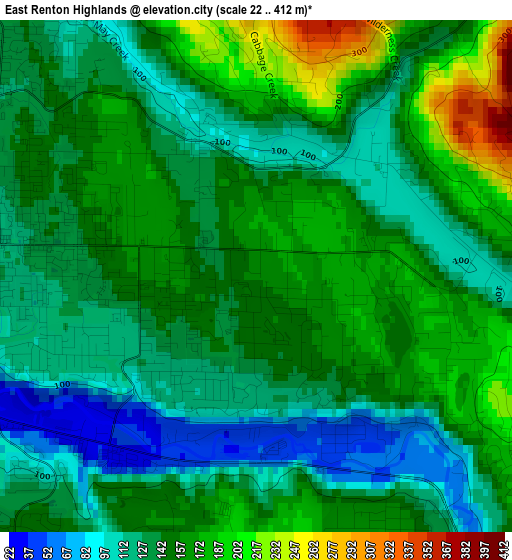 East Renton Highlands elevation map