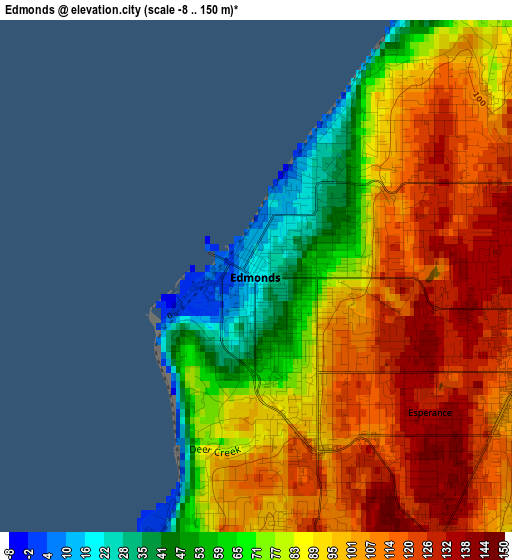 Edmonds elevation map