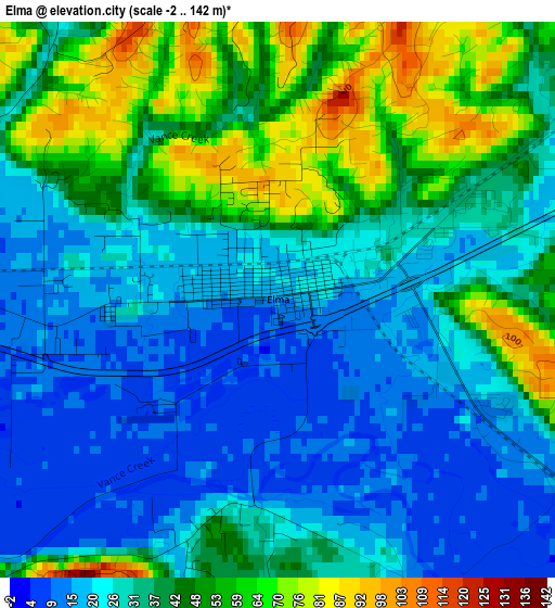 Elma elevation map