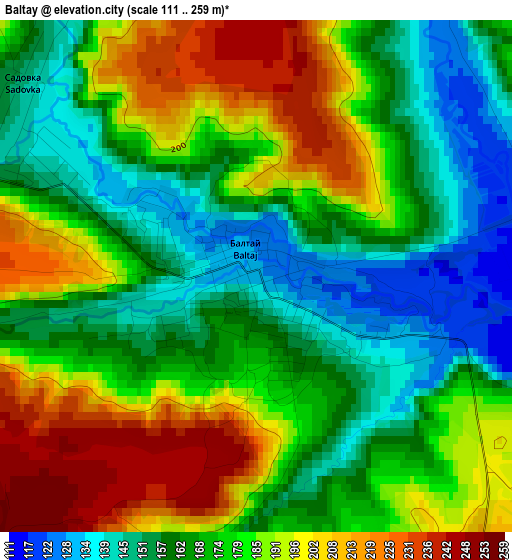 Baltay elevation map