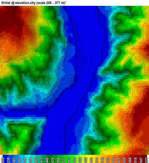 Entiat elevation map