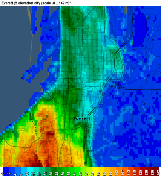 Everett elevation map