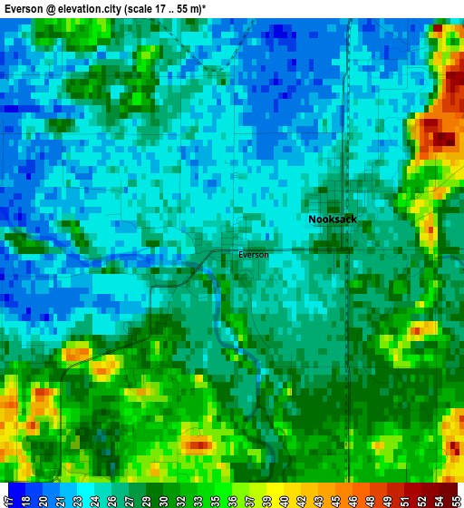 Everson elevation map