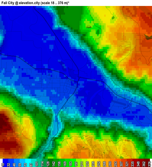 Fall City elevation map