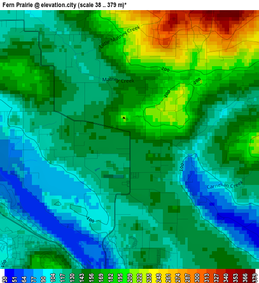 Fern Prairie elevation map