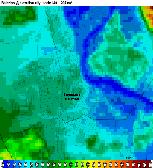 Balezino elevation map