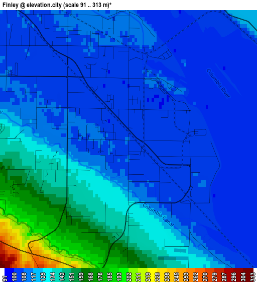 Finley elevation map