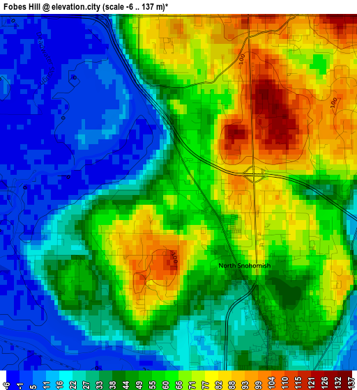 Fobes Hill elevation map