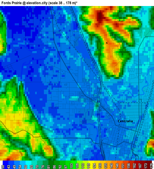 Fords Prairie elevation map