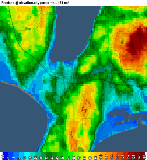 Freeland elevation map