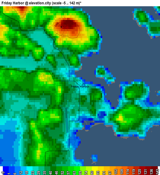 Friday Harbor elevation map